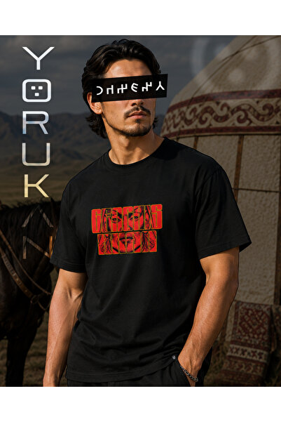 YORUKAN Cengi̇z Han - Genghis Khan - Printed Unisex Regular Fit T-Shirt