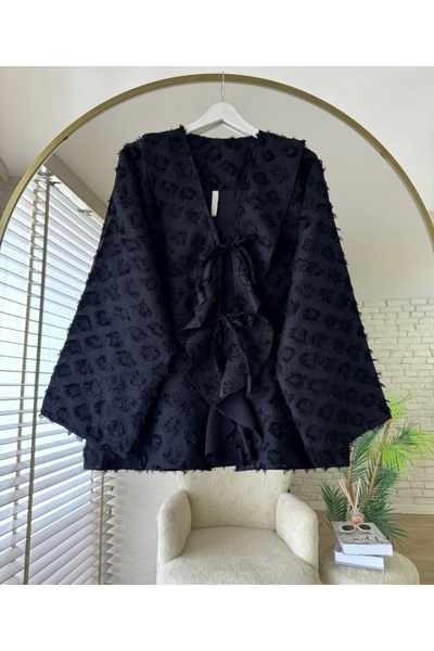 MODA VEDAT Ženski kimono sa volanima i resicama na prednjoj strani -0450