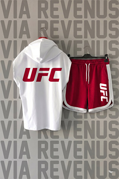 Vordevia Ufc Front and Back Printed Zero Sleeve Hooded Sports Tshirt and Cust...
