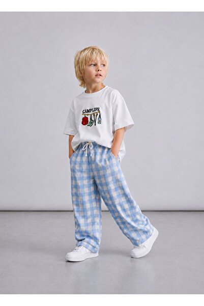 minimorakids Boy's 100% Cotton Linen Blend Pants + T-Shirt Set