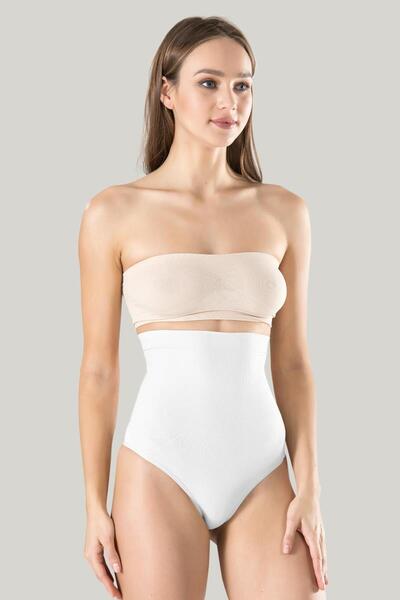 Miss Fit Women's White Midriff String Corset Silicone 1111