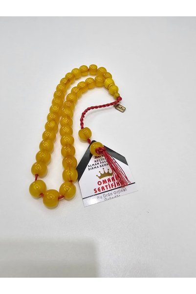 Omarı İmzalı Sertifikalı Alman Faturan Sıkma Kehribar Tesbih 11,2x9,4 mm Fıçı...