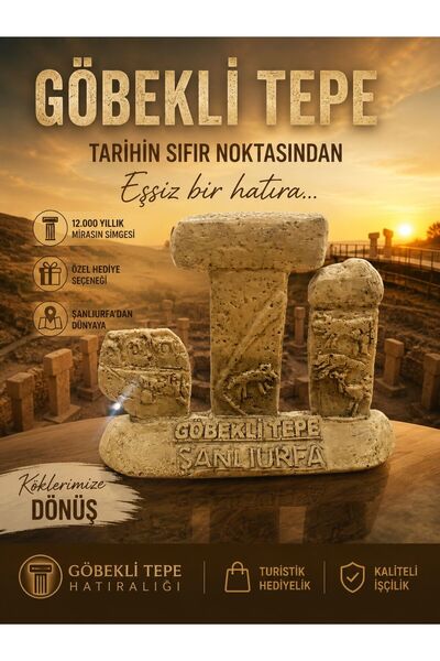 Store Göbeklitepe 3'lü Figür Tek Parça Polyester Dekoratif Obje Seti