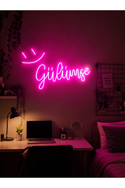 dekoraven Gülümse Tasarımlı Led Neon Tabela Ev Güzellik Merkezi Kuaför Kafe I...
