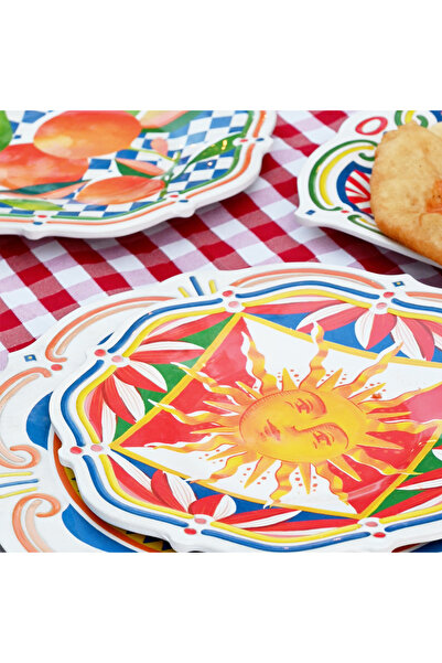 Baci Milano Dolce Vita Sun 6'lı Pasta Tabağı 22 cm Melamin