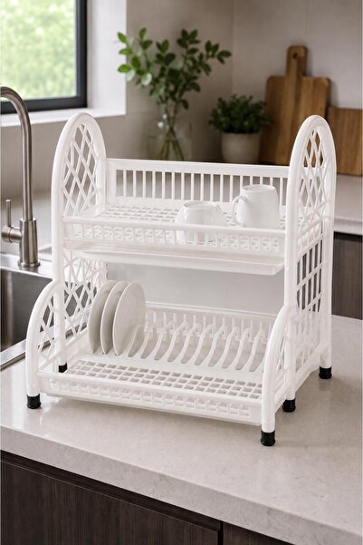 laverahome Multi-Purpose Dish Drying Rack 2Dod White