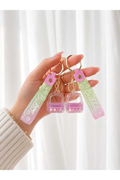 ALCONDZEND 2 Pieces of Water-Filled Lilac Color Keychain Bag Accessory Gift B...