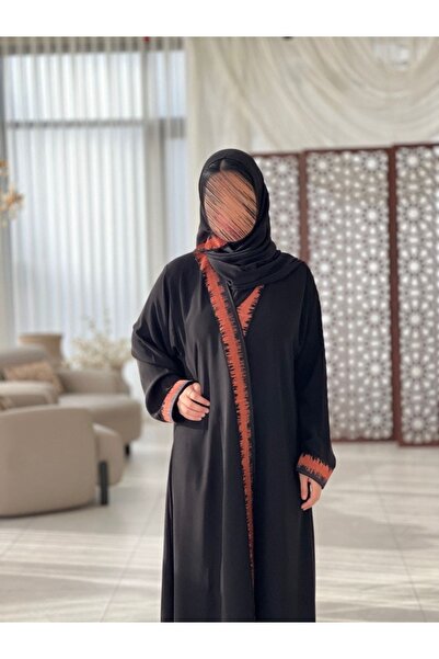 elegant veil Luxury Handmade Crepe Sheik Abaya with A.Laen Kluh Cut