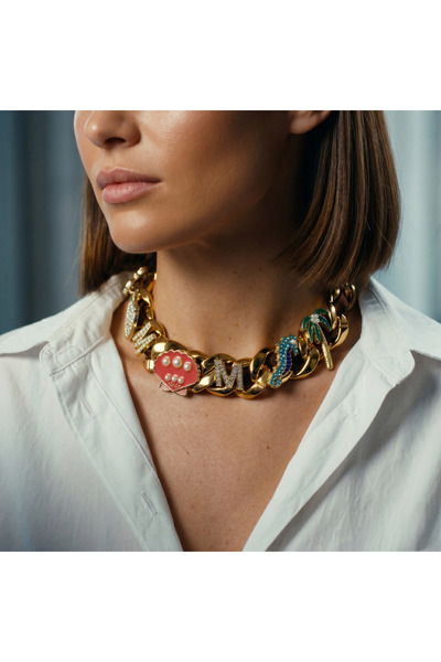MYSOFYA GOLD DETAYLI, ZİRKON TAŞLI, KALIN ZİNCİR ARSASI KURDALE GEÇİŞLİ KOLYE