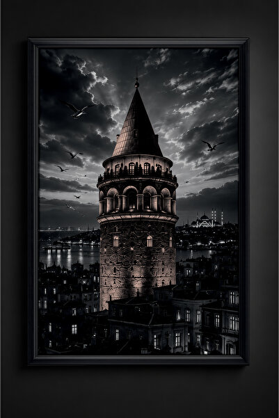 ARTI HOME Galata Kulesi Temalı Ahşap DuvarTablosu – Şehrin Işığı İstanbul Dek...