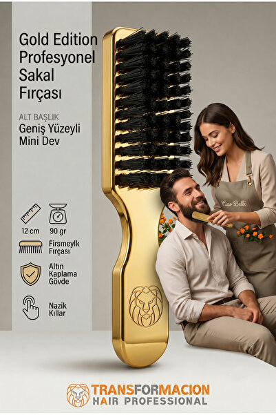 Transformacion Gold Edition Profesyonel Sakal Fırçası - Geniş Yüzeyli Dolaşık...