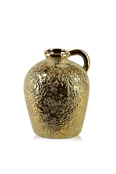 MONDEX Vază ceramică YARINE GOLD 7x16x24 cm Auriu/Bej 1 buc.