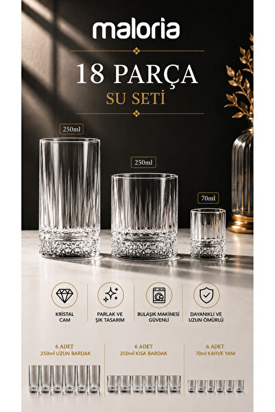 Maloria 18 Piece Eliza Imported Water Set Set