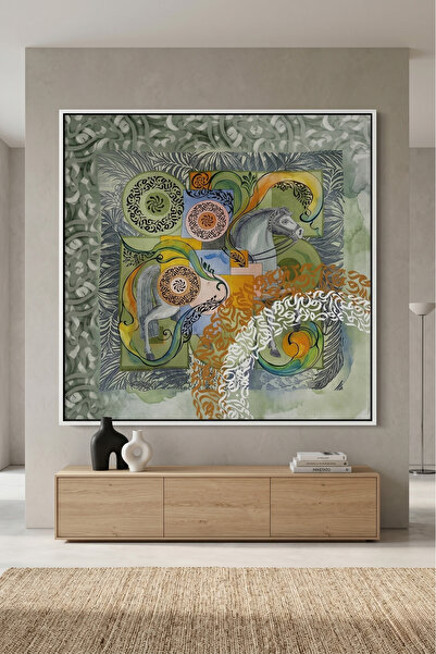 Jasmine Art Spirit of Al Khail Islamic Wall Art | Framed Canvas Print | Arabi...
