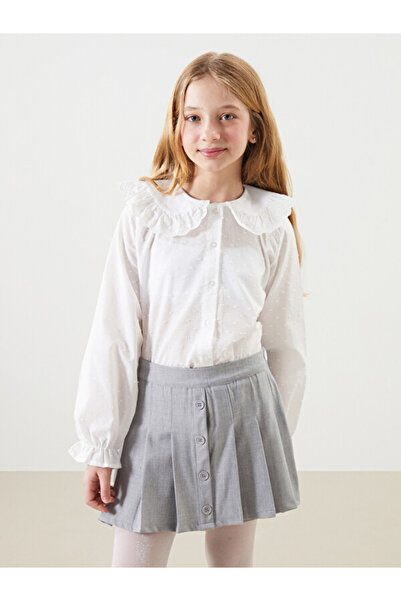 LC Waikiki I Bebe Roba Collar Textured Girls' Shirt from Freezen Store