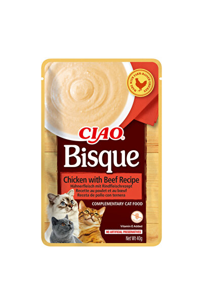 Inaba Ciao Churu Bisque pentru pisici cu pui și vită 40 g