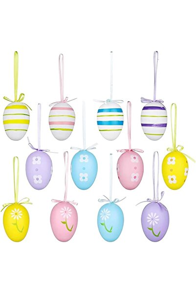 Arabest 12-Piece Colorful Easter Hanging Eggs Ornaments,1.5-inch Diameter,2.3...