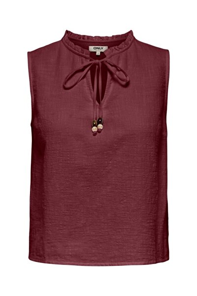 ONLY ONLSWAR S/L FRILL TOP WVN Ženska crvena bluza - 15378512