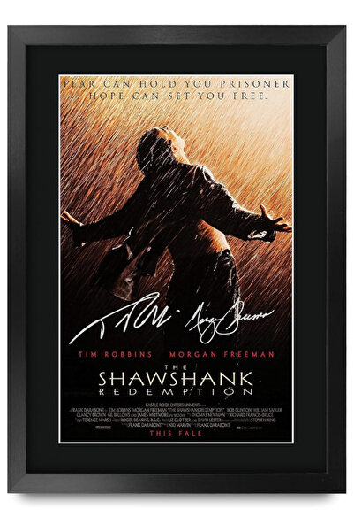 HWC Trading ملصق فيلم A3 FR The Shawshank Redemption مع توقيع تيم روبنز ومورغ...