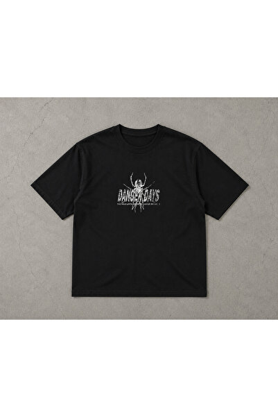 YOLO STREET Black Spider Print Oversized 100% Cotton Men's T-Shirt – Vintage ...