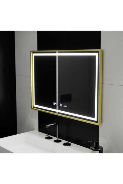 La Cucu Oglinda LED Rectangulara, 120x80cm, Verite Royale Gold MotionGlow Mar...