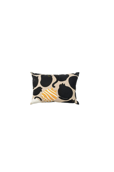 IKEA SANDMOTT kırlent, bej-siyah, 35x50 cm, kedi deseni