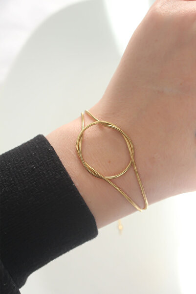 OGHAMAY 316L Steel Gold Color Knot Model Bracelet