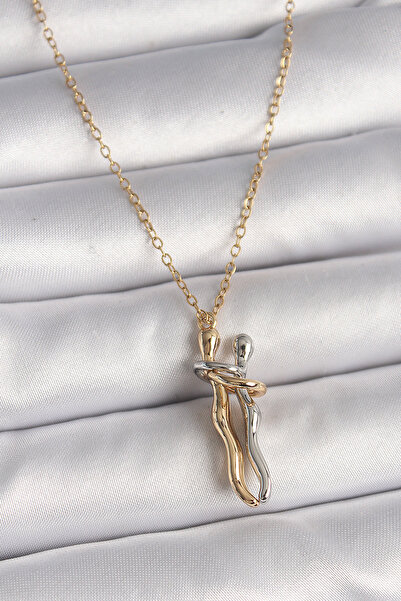OGHAMAY 316L Steel Gold Color Chain Colorful Hugging Model Women's Necklace