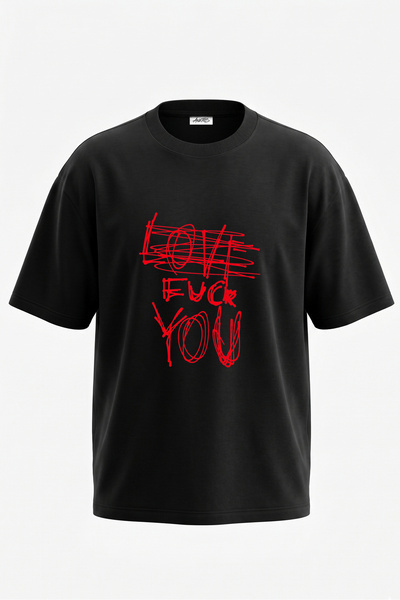 Anetos Tricou supradimensionat din bumbac negru cu imprimeu pe spate Graffiti...
