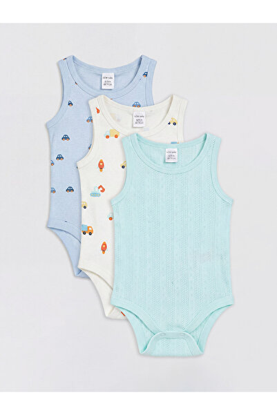 LC Waikiki Printed Baby Boy Snap-On Bodysuits 3-Piece Set for Style Enthusias...