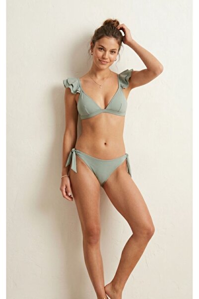 MODA MAGAZİN İSTANBUL Kadın Premium Kumaş Üçgen Bikini Takımı Ayarlanabilir A...