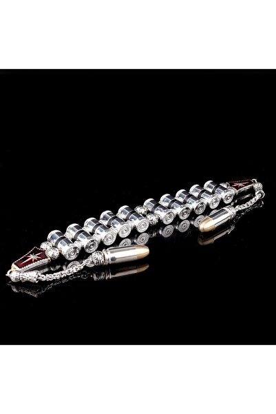 TAKI925 Special Design Mermi Tasarım 10 Adetli Alpaka Metal Zaza Tesbih