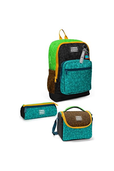 Coral High Kids Craft Patterned 3-Piece School Bag Set Set33216