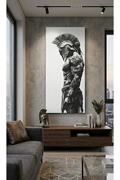 NET REKLAM Male Spartan Savaşçısı Kanvas Tablo 45x100 cm - Antik Yunan Dekora...