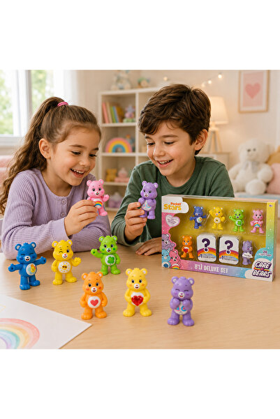 Cici Oyuncak Care Bears Pocket Stars 8'li Deluxe Set Mini Koleksiyon Figürler...