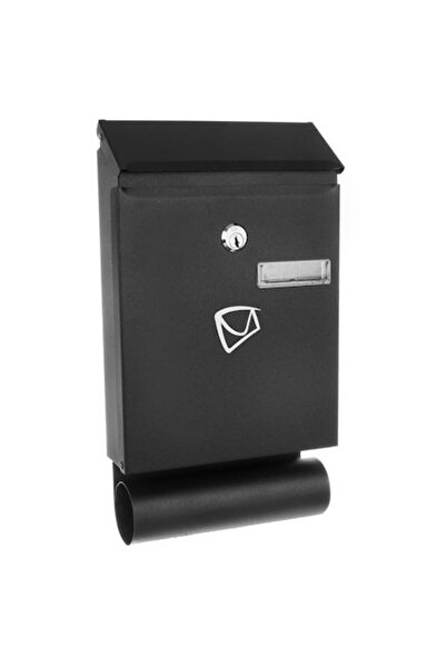 Malatec Cutie poștală de exterior 18,5 x 6 x 33 cm, neagră, 2 chei