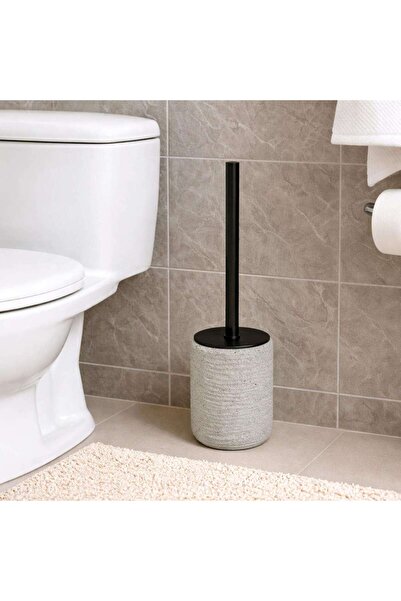 PAN HOME Tuscany Polyresin Toilet Brush Holder 9.5x9.5x11.5cm - Beige