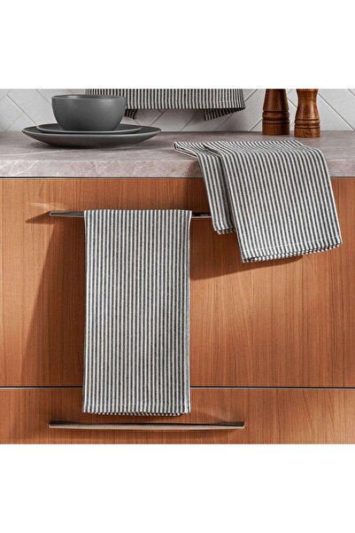 PAN HOME Velisha Pinstripe 3piece Kitchen Towel Set 50x70cm - Navy