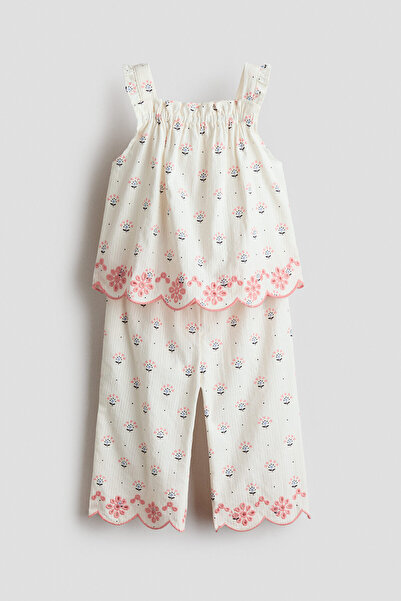 H&M 2 Parçalı Pamuklu ve Baskılı Set