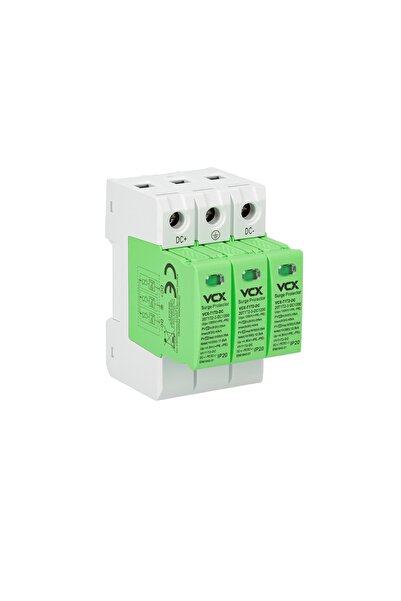 vcx Фотоволтаичен DC T1T2 3P ограничител на пренапрежение, B+C 12.5kA 1200V З...