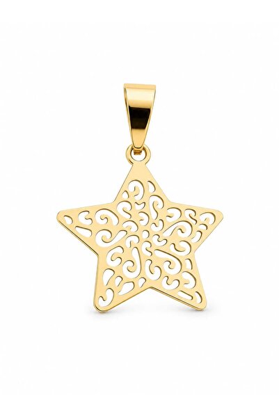 Fara brand Pandantiv damă din aur galben 14k, model stea decupată, 0,60 g