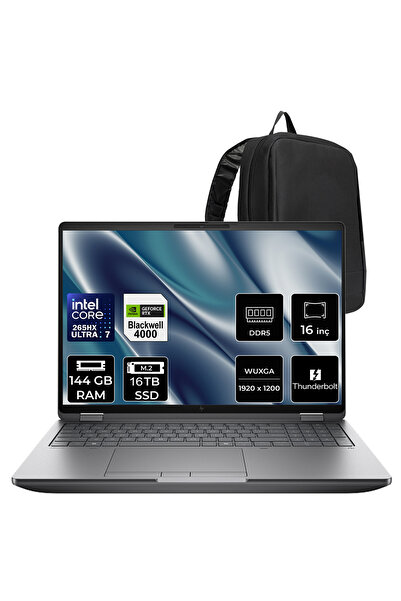 HP ZBook Fury G1i Core Ultra 7 265HX RTX Pro 4000 Blackwell 16GB 144GB RAM 12...