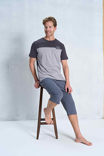 Over Sleep by Poleren Men's Pajama Set Capri & Bermuda Short Sleeve