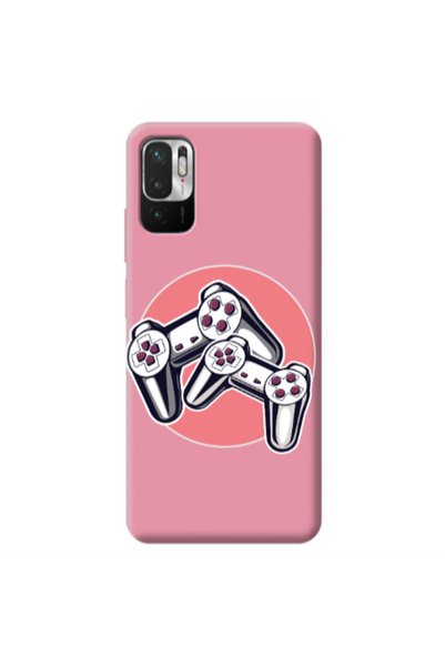 Other Xiaomi Redmi Note 10 Pro 5G Retro Joysticks Pink Colored Silicone TPU Θήκη