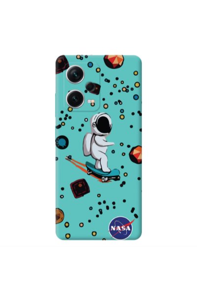 Other Xiaomi Poco X5 Astronaut with skateboard Turquoise Colored Silicone TPU...