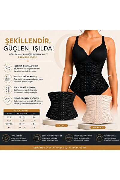 Q-İN Toparlayıcı Lohusa Korsesi Agraflı Ayarlanabilir Doğum Sonrası Karın Bel ve Sırt Toparlayıcı Nefes Alan Korse