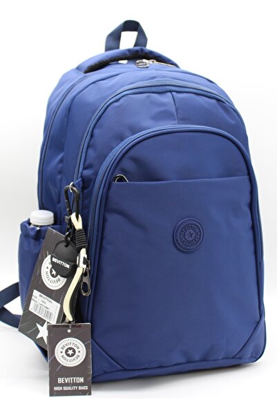 Harmela Unisex Water Resistant Fabric Daily Backpack Navy Blue Color School B...