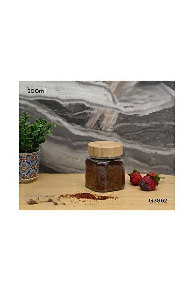 USTAOGLUHOME Glass Jar with Non-Opening Bamboo Lid