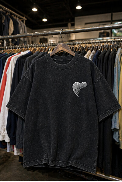 ZEMLİYA Sara Washed Oversize Unisex T-Shirt Washed Vintage Street Style Stree...