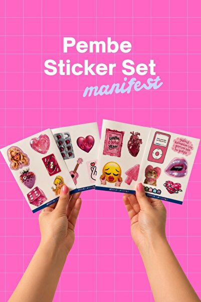 ArtDropsco Manifest Lidya Pembe Sticker Seti, Girlband Temalı Dekoratif Lapto...